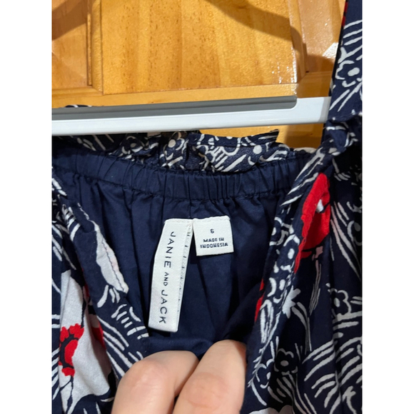 Janie and Jack Girls Cold Shoulder Dress Puff Sleeves Floral Ruffle Boho Size 6 - Picture 2 of 4